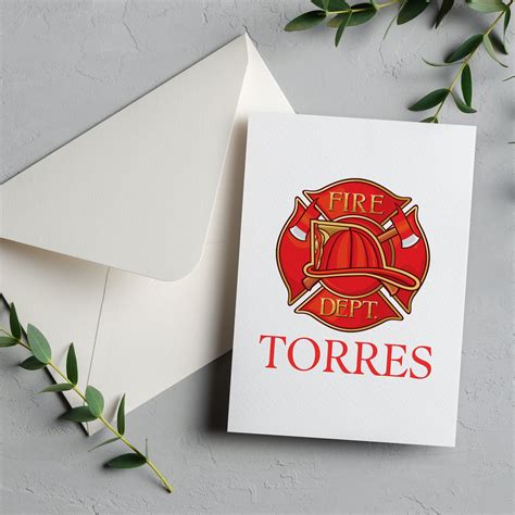 Personalized Firefighter Card Fire Department Gift Fireman - Etsy