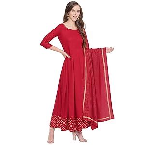 Buy Stylum Women's Rayon Kurta With Dupatta Set at Amazon.in