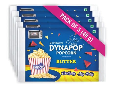 Dynapop®, Microwave Popcorn, Butter Flavour 40gm (Pack of 5) : Amazon ...