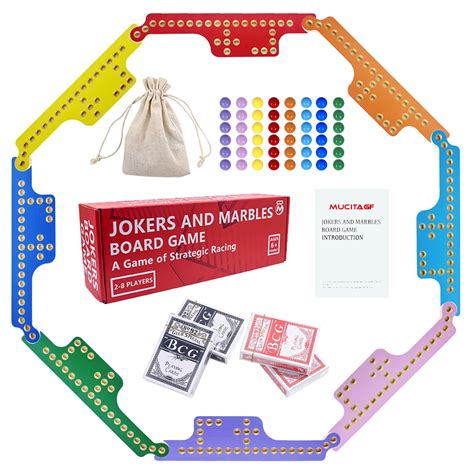 Amazon.com: MUCITAGF Jokers and Marbles Board Game Pegs and Jokers Card ...