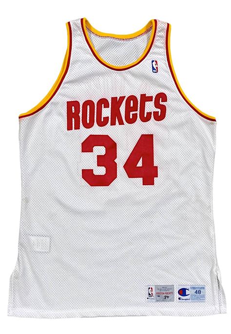 1992-93 Hakeem Olajuwon Houston Rockets Game-Used Jersey - Grey Flannel ...