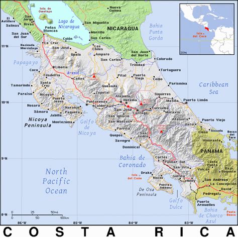 Printable Map Costa Rica