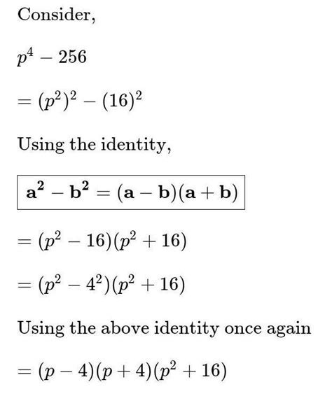 simplify using factorization : p^4-256/p^3+4p^2+16p+64 - Brainly.in