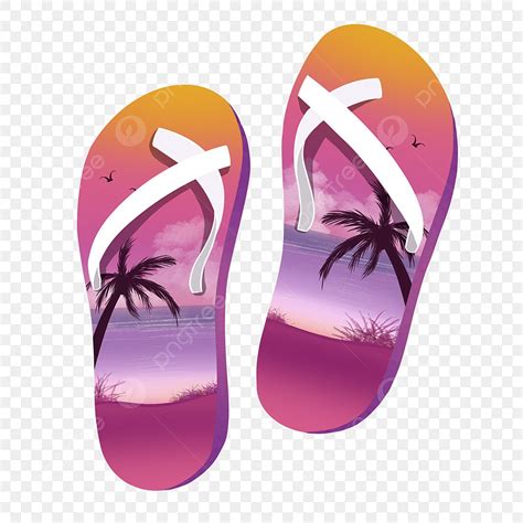 Flip Flop Hd Transparent, Sunset Beach Flip Flops Clip Art, Sunset ...