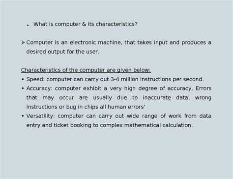 Malik zibiyan - notes - What is computer & its characteristics ...
