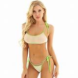 Buy Women Sheer Bikini Set See Through Mesh Micro Bra Top G String ...