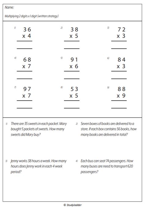 Image result for Two-Digit Multiplication by One Digit