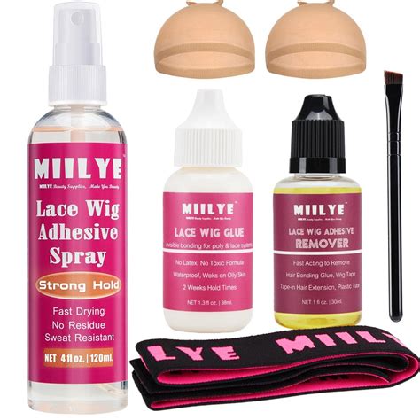 MIILYE Wig Glue Spray for Front Lace Wig Set | Wig Glue and Wig Glue ...