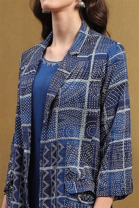 Buy Indigo Hand-Block Printed Straight Co-ord Set Online at Biba India