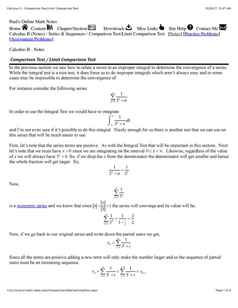 Image result for Comparison Test Calculus 2
