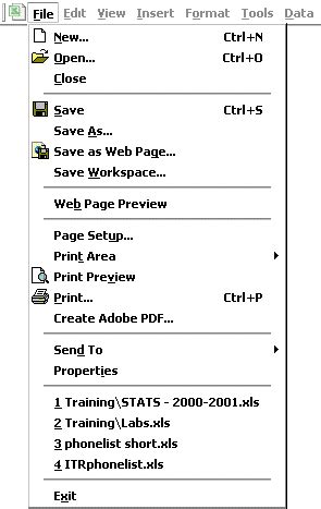 Image result for FileMenu Excel