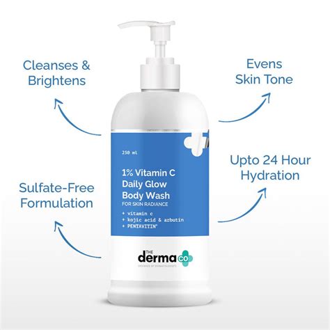 1% Vitamin C Daily Glow Body Wash -250ml | The Derma Co