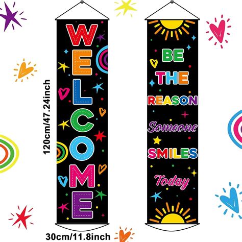 Gisgfim 2 PCS Colorful Welcome Banner Door Decorations Back India | Ubuy