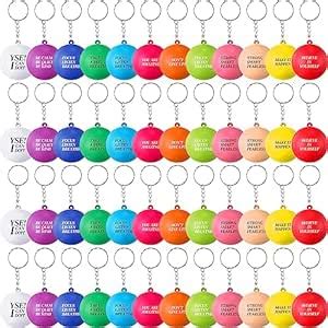 Kigeli 48 Pcs Motivational Stress Balls Keychains Bulk Foam Encouraging ...