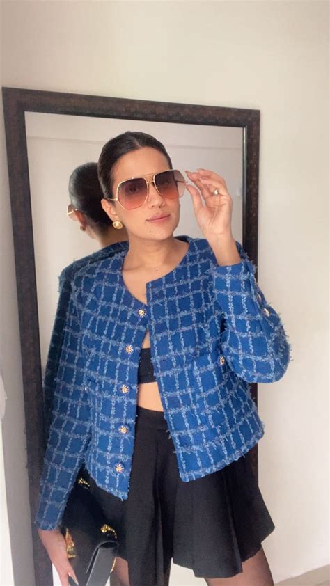 Blue Tweed Fall Jacket – Closet Affair by Priyanka Ahuja