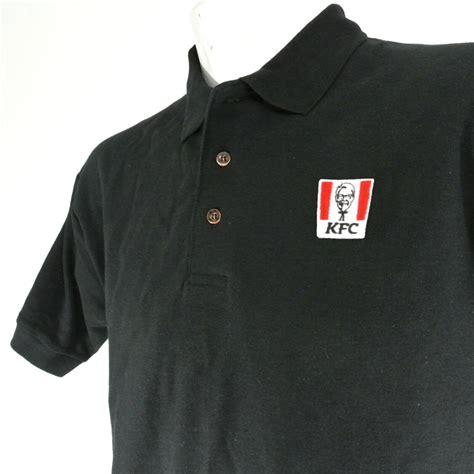 Kentucky Fried Chicken KFC Employee Uniform Polo Shirt Black Size L Large NEW