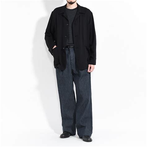 [ULPT65-KA200-B]ULTERIOR(アルテリア)WASHED LIGHT DENIM TUCKED TROUSERS(ウォッシ ...