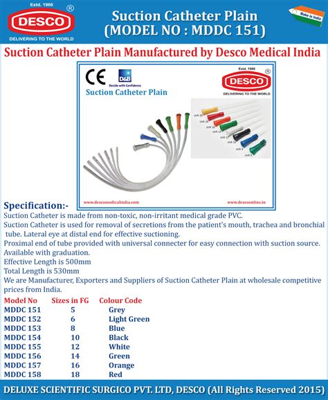 Suction Catheter Plain Manufacturer Supplier and Exporter in India