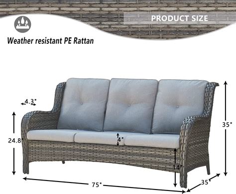 Buy HUMMUH Patio Furniture 6 Pieces Outdoor Furniture Set Wicker ...