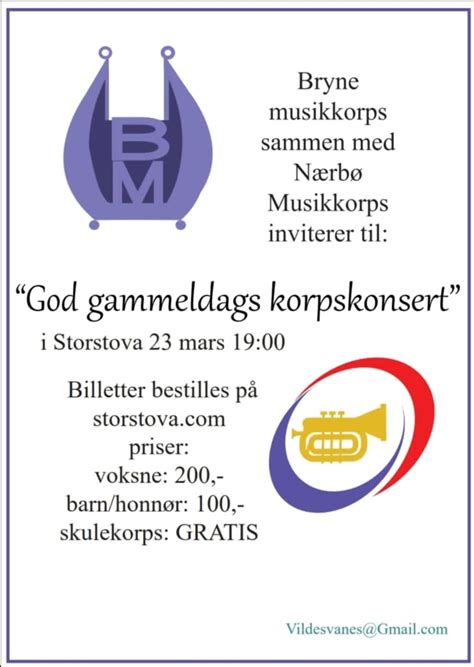 God gammeldags korpskonsert, Storstova, Bryne, 23 March 2025 | AllEvents