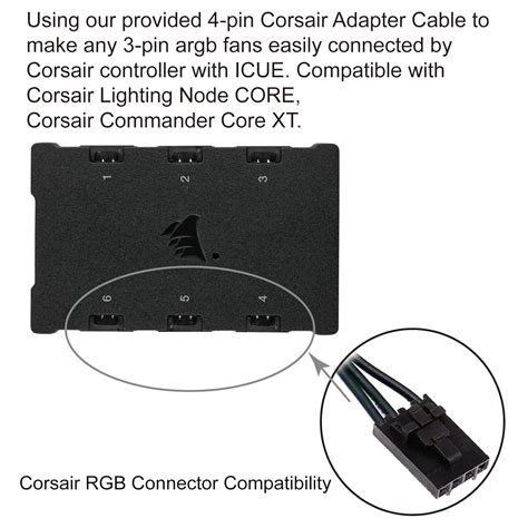 Buy airgoo 4pin Adapter Cable for Corsair Lighting Node CORE Corsair ...