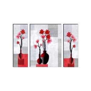SAF paintings UV Textured Flower Print Framed Painting Set of 3 for ...