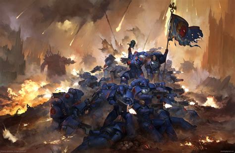 Crimson Fists Last Stand | Warhammer 40k artwork, Warhammer 40k, Space ...