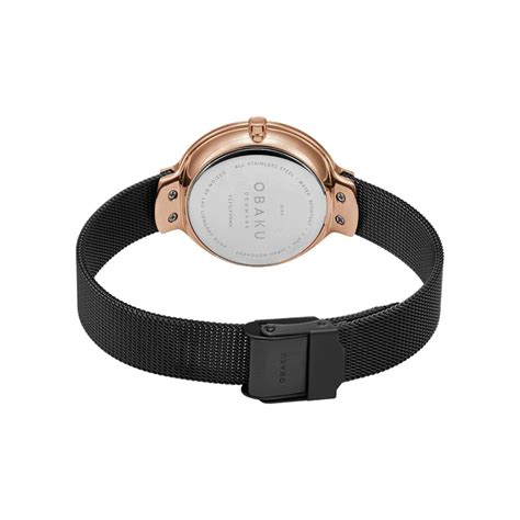 Buy Obaku Birk-Walnut Quartz Black Round Dial Womens Watch - V231Lxvnmn ...