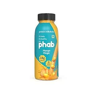 Phab Protein Milkshakes, Pack of 24 - Mango Magic | 18g Protein, 0 ...