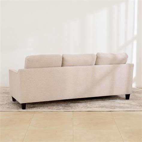 Buy (Refurbished) Moscow Fabric 3-Seater Sofa with Chaise - Beige from ...