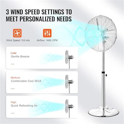 VEVOR Industrial Pedestal Fan, 16 Inch 75-Degree India | Ubuy