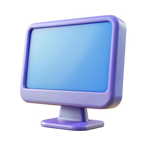 3d render of a purple computer monitor with blank screen | Premium AI ...