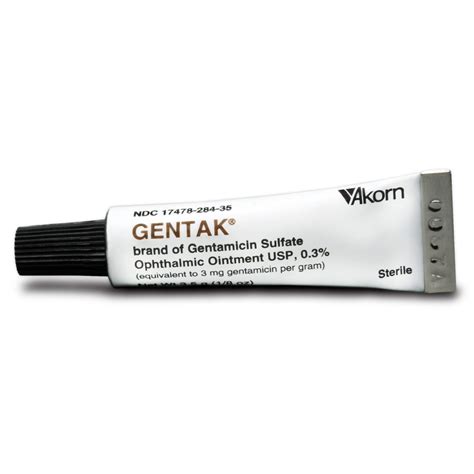GENTAK®, (Gentamicin Sulfate Solution, USP) , 0.3%, Ophthalmic Ointment ...
