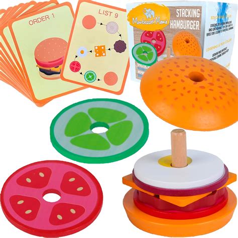 Montessori Mama Stacking Hamburger Toy, Food Sorting India | Ubuy