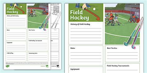 Field Hockey Fact File Template