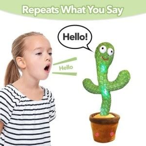 FASTFRIEND Dancing Cactus Toy + USB Power Cable - Repeats What You Say ...