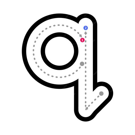 Premium Vector | Tracing alphabet letter q lowercase prewriting dotted ...