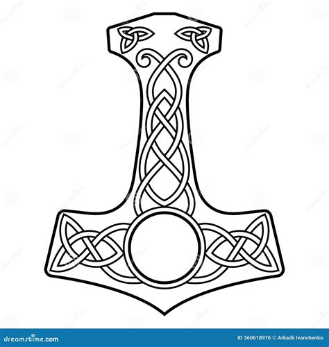 Ancient Scandinavian Design. Thors Hammer of the Thunder God Mjolnir ...
