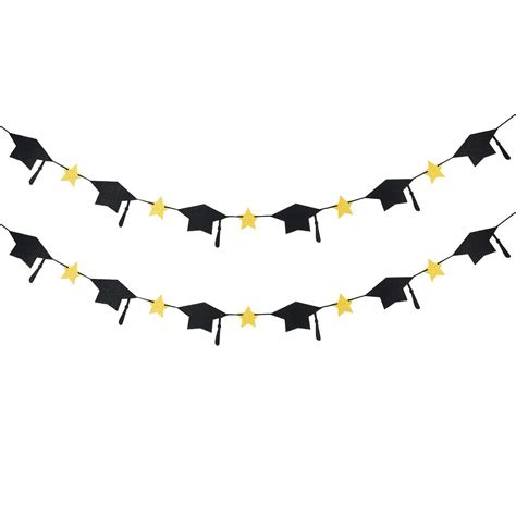 Buy 2022 Graduation Decorations Black and Gold, 2 Pack Graduation Cap ...