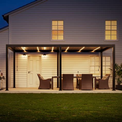 Buy SORARA Mirador Louvered Pergola with Remote Control Solar LED with ...