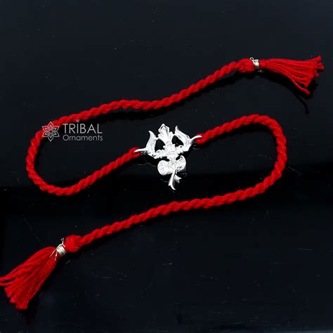 925 sterling silver Trishul / Trident design pendant Rakshabandhan fes ...