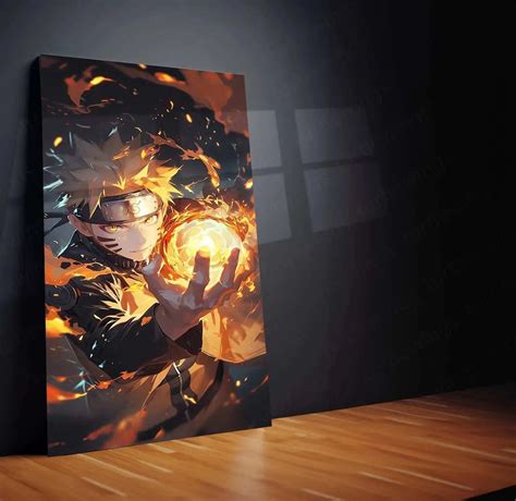 Naruto Uzumaki Metal Poster | Naruto Anime Wall Art | Rasengan & Kuram ...