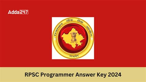 RPSC Programmer Answer Key 2024 Released, Download PDF