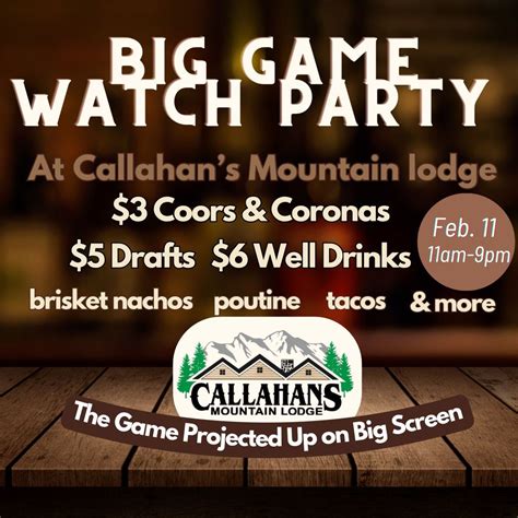 Big Game Watch Party!, 7100 Old Highway 99 South Ashland, OR, United ...