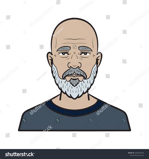 Cartoon Bald Guy With Beard