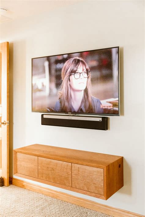Small Floating Media Console - Cherry - Hinterland Supply Co.