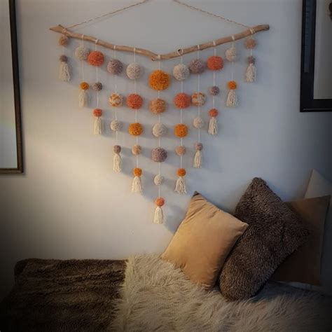 Buy Extra Large Neutral Pom Pom Wall Hanging FREE SHIPPING Online in ...