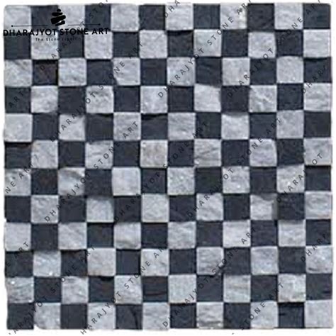 Black And White Marble Rock And Split Mosaic – Dharajyot Stone Art