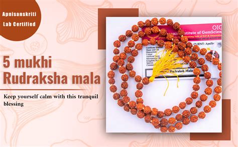 Apnisanskriti 5 Mukhi Rudraksha Mala for Men/Women Wearing (4mm, Zero ...
