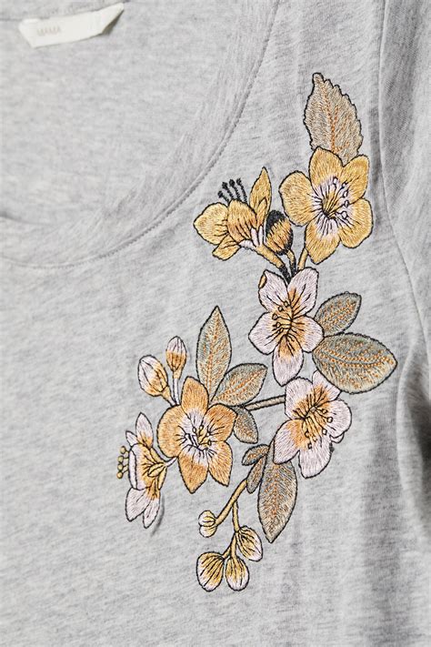 MAMA Nursing top - Light grey marl/Flowers - Ladies | H&M IN
